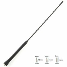 KFZ Antenne 40cm Stabantenne Radio Empfang AM/FM Dachantenne inkl. + 3 Adaptern