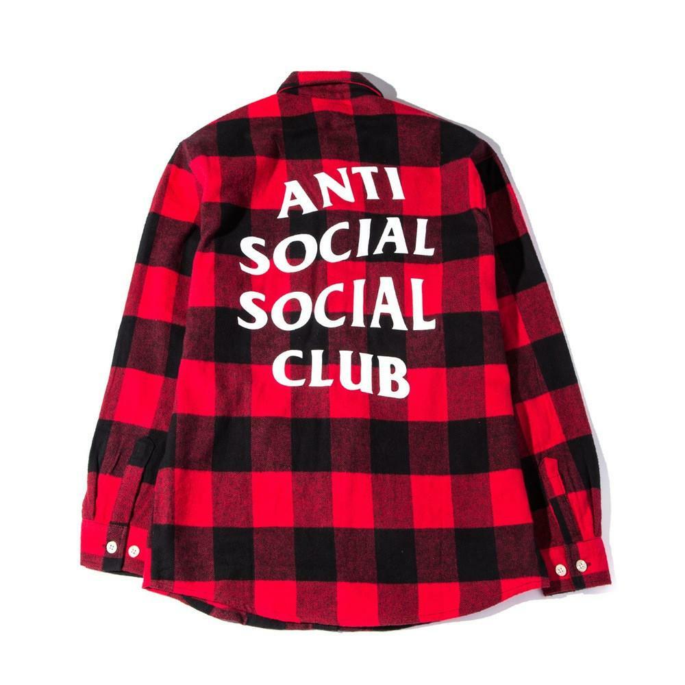 Anti Social Social Club No Expectations Flannel Red Size S M L XL