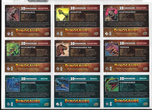 Dinosaurios Upper Deck - 42 cartas 3D juego de cartas de persecución lenticular casi nuevo 2015 - Imagen 8 de 10