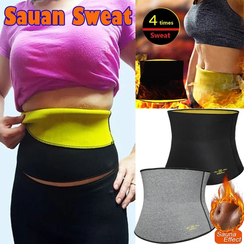 Tummy Belly Stomach Thermal Hot Sauna Sweat Waist Trimmer Fat Burner Wrap Belts - Picture 1 of 25