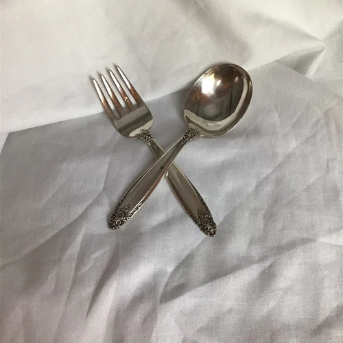 Vintage International Prelude Baby 4 1/4" Fork & 4 3/8" Spoon Sterling Silver