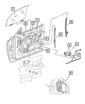 Genuine Mopar Front Door Window Regulator Left 55362921AB