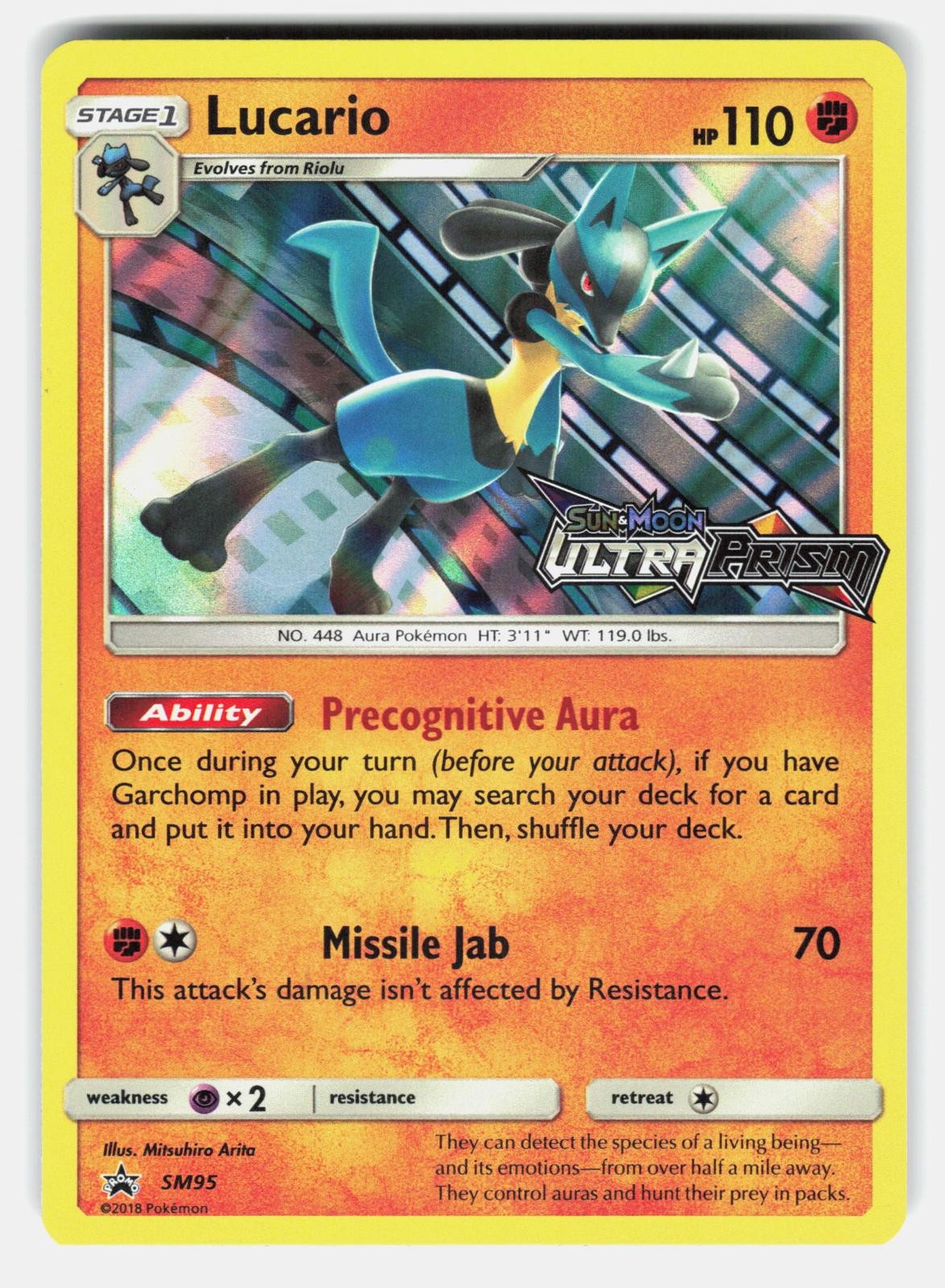 Lucario - (Prerelease) Promo Sun & Moon Promo SM95 Holo Near Mint
