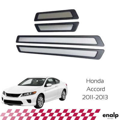 Door Sill Scuff Carbon Chrome Guard Trim 4pcs for Honda Accord 2011-2013