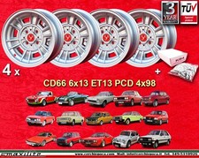 4 Cerchi+Dadi Cromodora CD66 6x13 ET13 4x98  Fiat  Autobianchi A112 Lancia