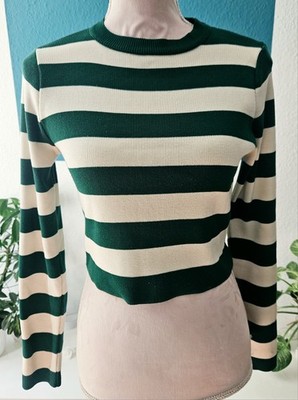   Pullover   Primark   Feinstrick   Gr. S   beige grün   gestreift  