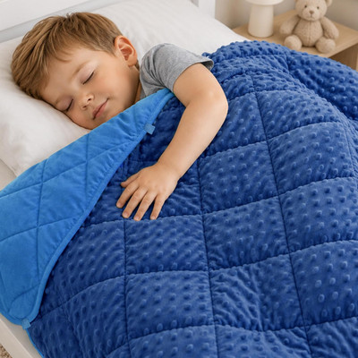 Cozy Blue 5lb Kids Weighted Blanket 36''x48'' for Boys - Sleep Better!