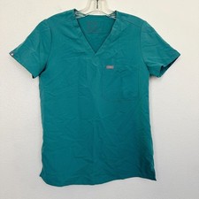 FIGS Catarina One Pocket V-Neck Scrub Top Cactus Green Blue Medical Women's XS