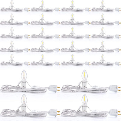 24 Packs Accessory Cord with LED Light Bulb, 6 Ft Warm Light Accessory Cord Kit