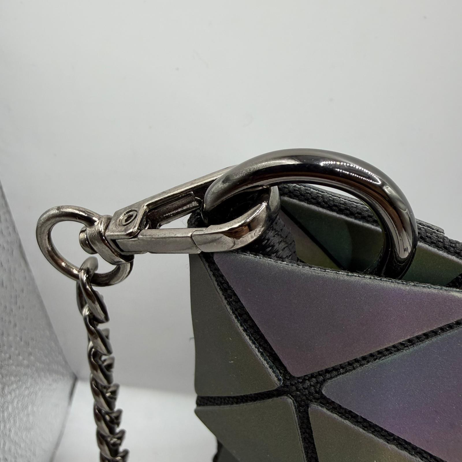 Bao Bao Style Geometric Luminous Crossbody Bag Holographic Reflective + Wristlet image 6