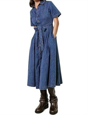 white christmas dresses Drifting Thoughts Denim Midi Dress L FREEMARKET Denim Blue / S