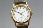 Vintage 1988 Near MINT SEIKO Exceline 1221-0160 Ladies Quartz Watch Gold Arabic