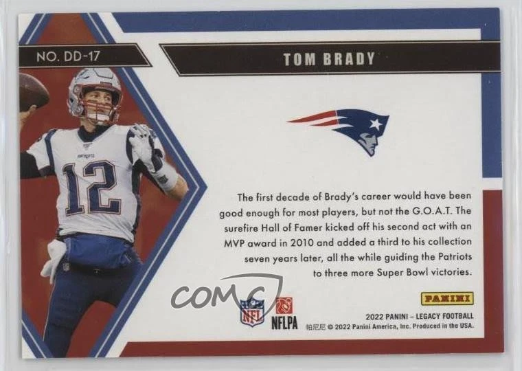 2022 Panini Legacy Decade of Dominance Green /100 Tom Brady #DD-17 - Image 2 of 2
