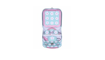 Sass & Belle Tea for Two Set Tasse Teller Tablett und Teekanne Blech Kinder