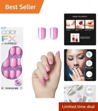 KISS No Glue Mani Press On Nails, Color FX, 'Late Night', Pink, Short Size, S...