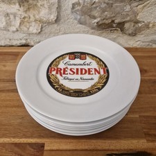 ASSIETTE A FROMAGE CAMEMBERT PRESIDENT LIMOGES DESHOULIERES LOT DE 6 ASSIETTES