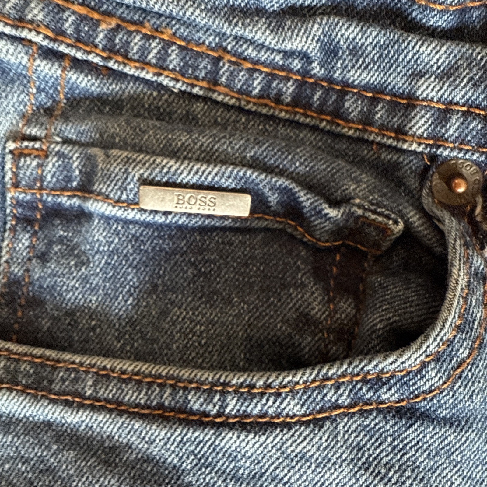 HUGO BOSS Jeans Blue Slim Tapered Stretch Denim Candiani Italy | Mens 34W/32L thumbnail 5