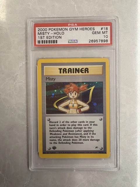 2000 Pokemon Gym Heroes 1st Edition Misty #18 Holo PSA 10 GEM MINT