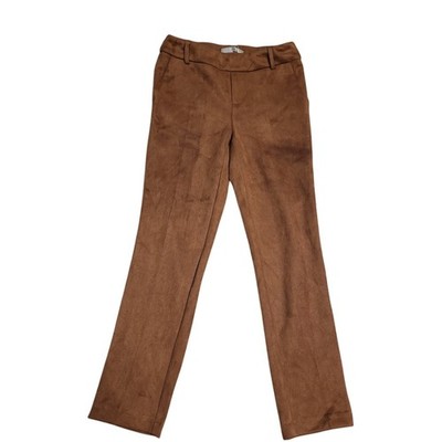 NWT ILTM I Love Tyler Madison Gwyneth Suede Pants XS Tobacco Brown Minimalist