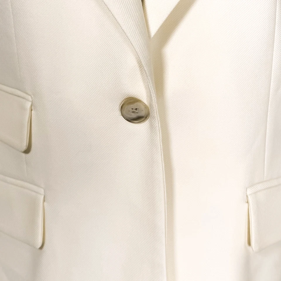 Blazer para mujer Banana Republic 14 marfil lana sarga forrado traje a medida chaqueta Foto 4 de 4