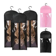 Hair Extension Storage Bag Dust Proof Non Woven Wig Bag With Hanger Protable Bag