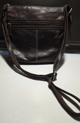 JACK GEORGES VOYAGER CITY LEATHER CROSSBODY BAG DARK BROWN WHEN NEW 188.00