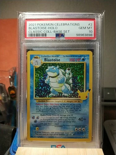 Pokemon PSA 10 GEM MINT Celebrations Blastoise 2/102 Classic Collection Holo