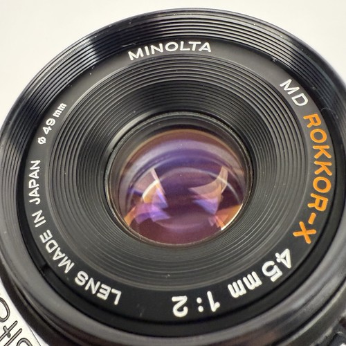 Minolta XD5 35mm SLR Film Camera w/ MD Rokkor-X 45mm f/2 Prime Lens Japan - Picture 12 of 18