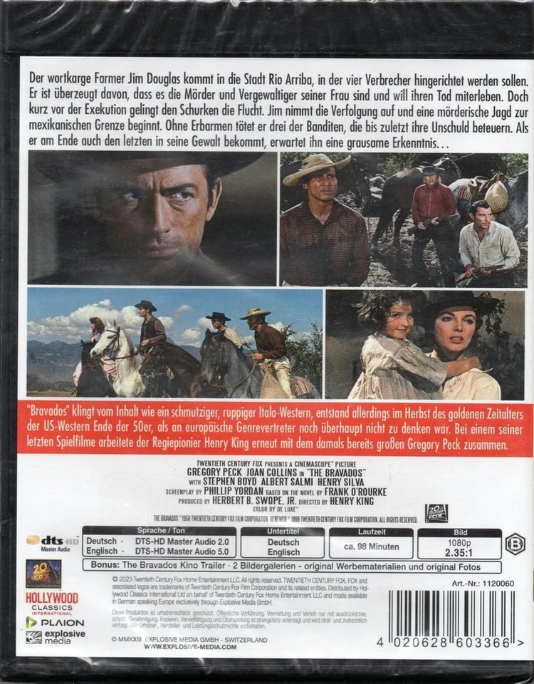 THE BRAVADOS (1958) - BLU RAY DISC - GREGORY PECK, JOAN COLLINS - - Image 2 of 2