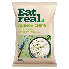 Image of Eat Real Quinoa Chips Sour Cream & Chive Sharing 90g (Pack of 6)