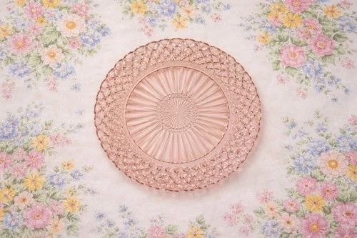 Pink Depression Glass Anchor Hocking Waterford Waffle Sandwich Serving Tray 12”