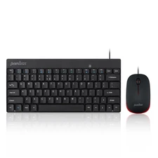 PERIDUO-212 Wired Mini Keyboard and Mouse Set, USB Connection, Black, US Engl...
