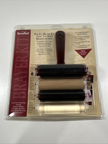 Speedball Pop In Brayer Kit Four 4 Inch Rollers NEW - Picture 1 of 10