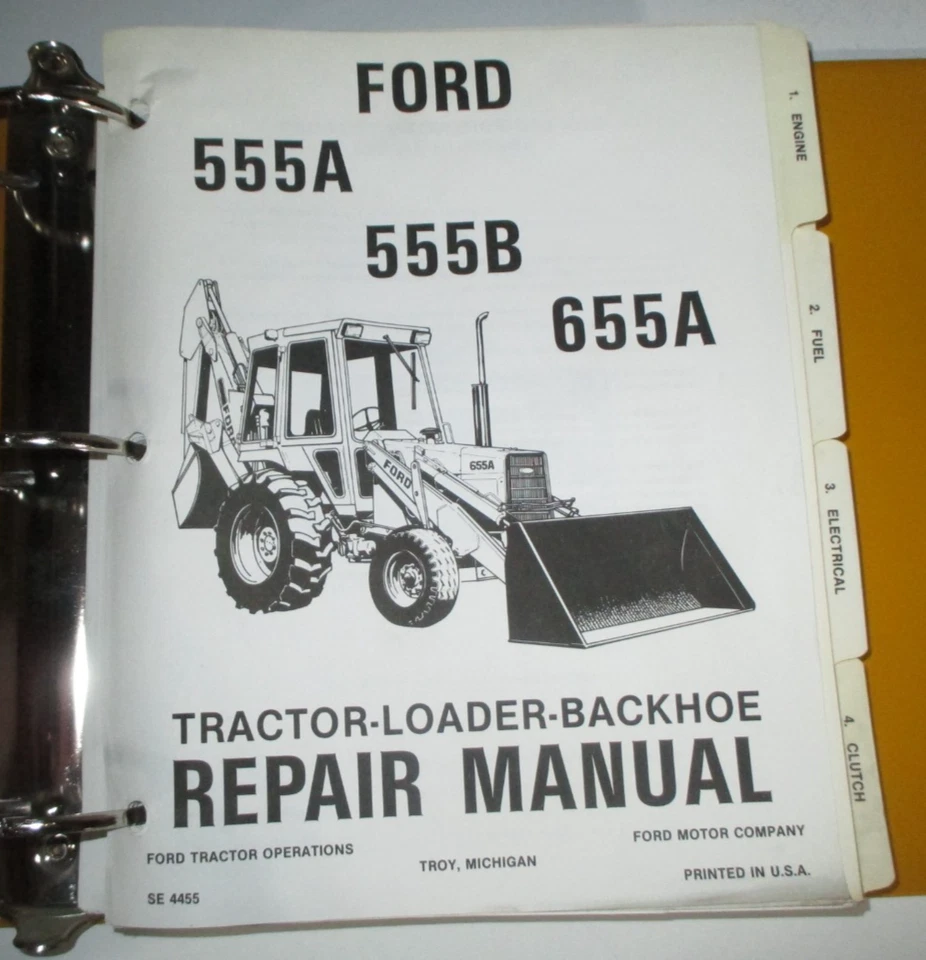 Ford 555A 555B 655A Tractor Cargador Retroexcavadora Taller de Servicio Manual de Reparación ¡ORIGINAL! Foto 3 de 4