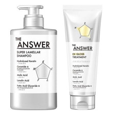 Kao THE ANSWER Super Lamellar Shampoo 400mL EX Gloss Treatment 220g Set Japan
