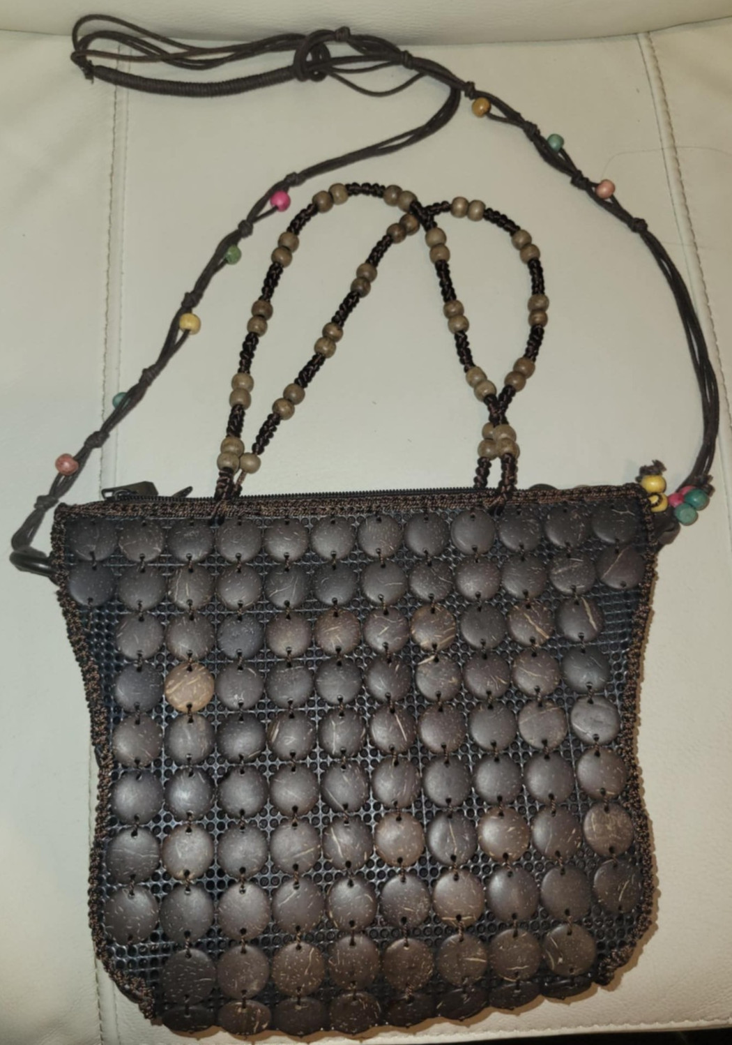 Handcrafted Handwoven Coconut Shell Shoulder Line… - image 5