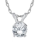 1/2 ct Solitaire Round Diamond 14k White Gold New Pendant Women's Necklace — photo 1