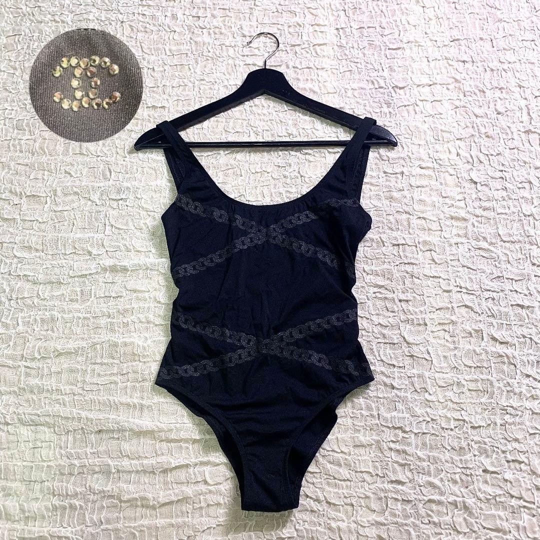CHANEL One-piece Swimsuit Color Black Size 34 With Coco Mark