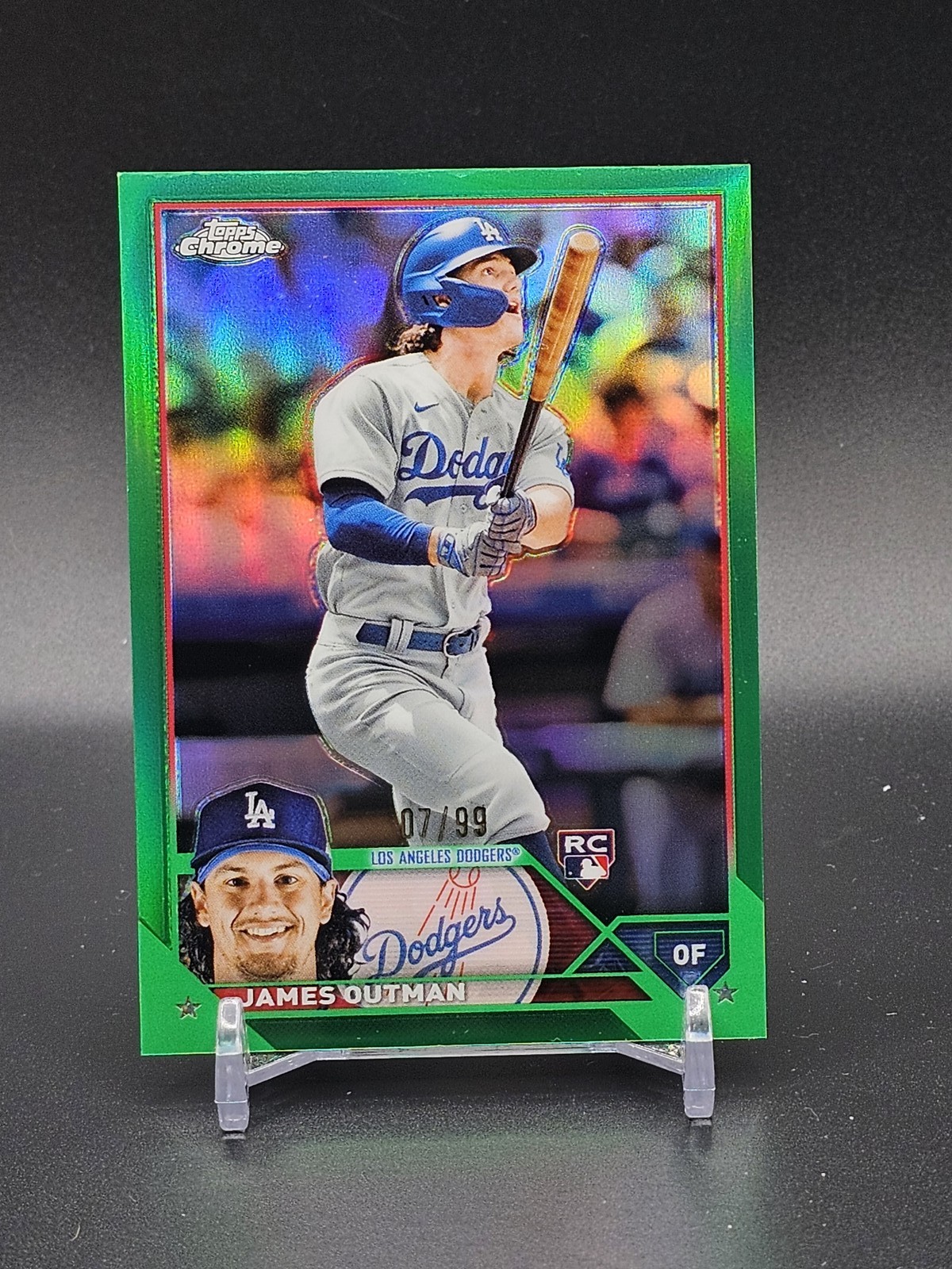 2023 Topps Chrome #81 James Outman Green Refractors #07/99