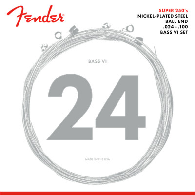 Fender Super 250B6 Nickel-Plated Steel BASS VI Guitar Strings - 24-100