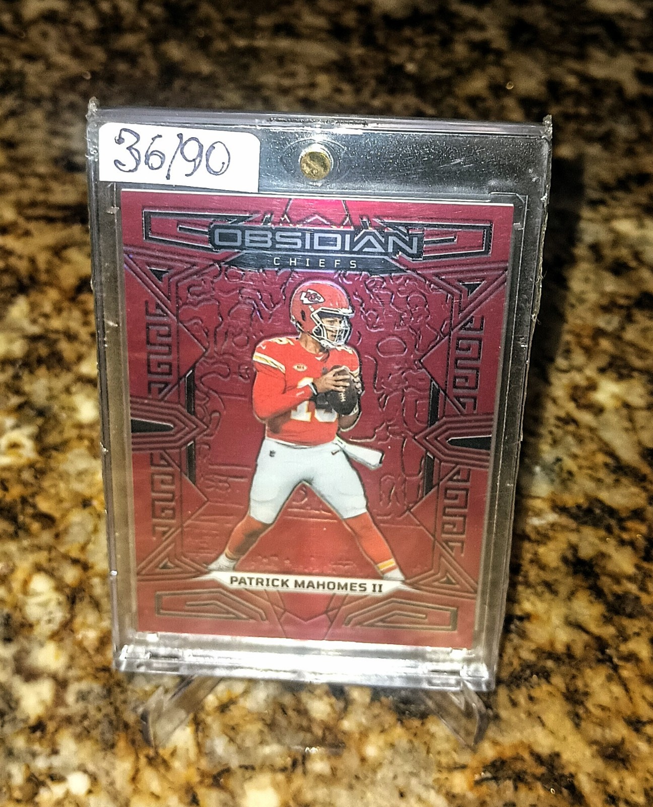 2023 Panini Obsidian Patrick Mahomes II No.49 Red Flood #36/90