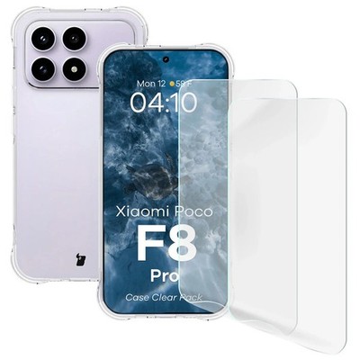 Handyhülle +2x Folie für Xiaomi POCO F8 Pro Bizon Case Cover Etui Transparent
