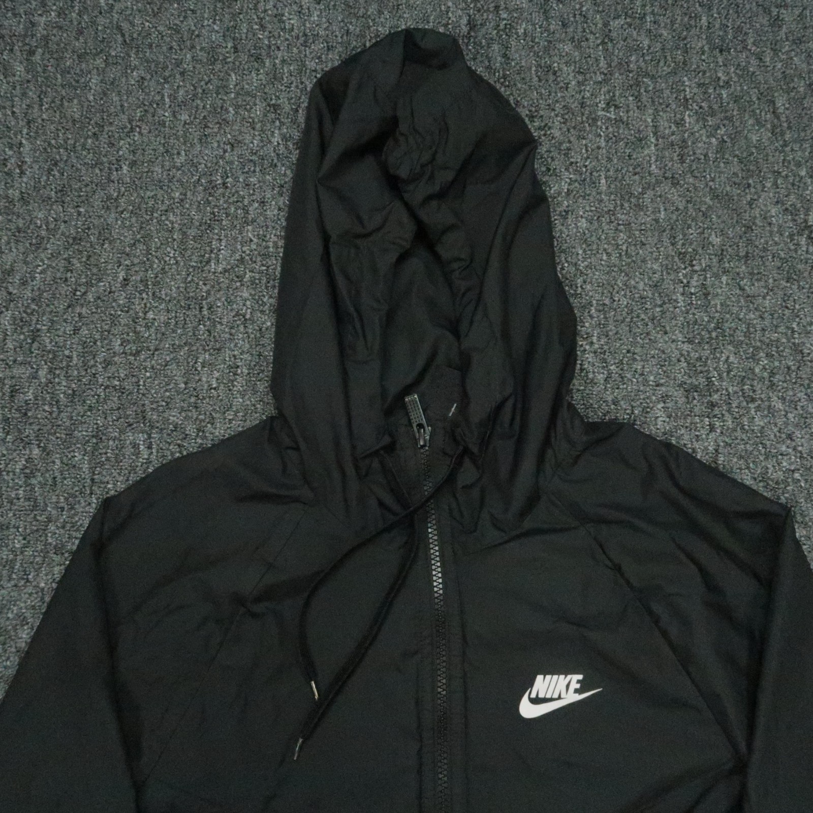 SACAI X NIKE Giacca Nike donna extra small nera windrunner con cappuccio zip intera giacca a vento XS