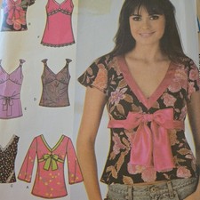 Simplicity 4353 Vintage uncut Sewing Pattern Size UK 6-14 women blouses tops