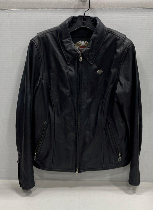 Harley-Davidson Black/ Solid Leather Jacket - Siz… - image 2