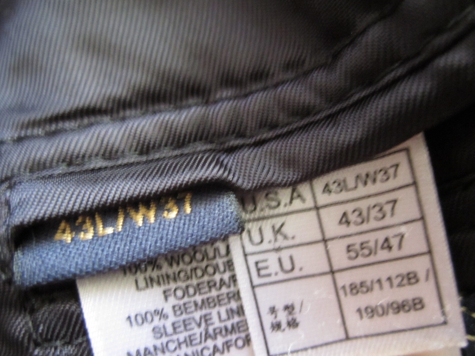 Men's Brooks Brothers Saxxon 1818 Wool 2 Button Suit Jacket Sz 43L x 37W (MJ32) thumbnail 4