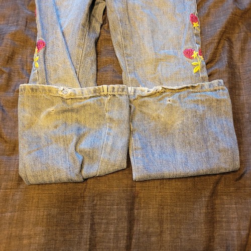 VTG GYMBOREE Girls Size 8 Raspberry Embroidered Flare Bootcut JEANS - Picture 9 of 12
