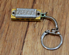 Vintage Small Miniature Harmonica Key Ring Keyring Key Chain Keychain RARE