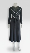 Simply Grey Damen Midikleid Pailletten Metall...