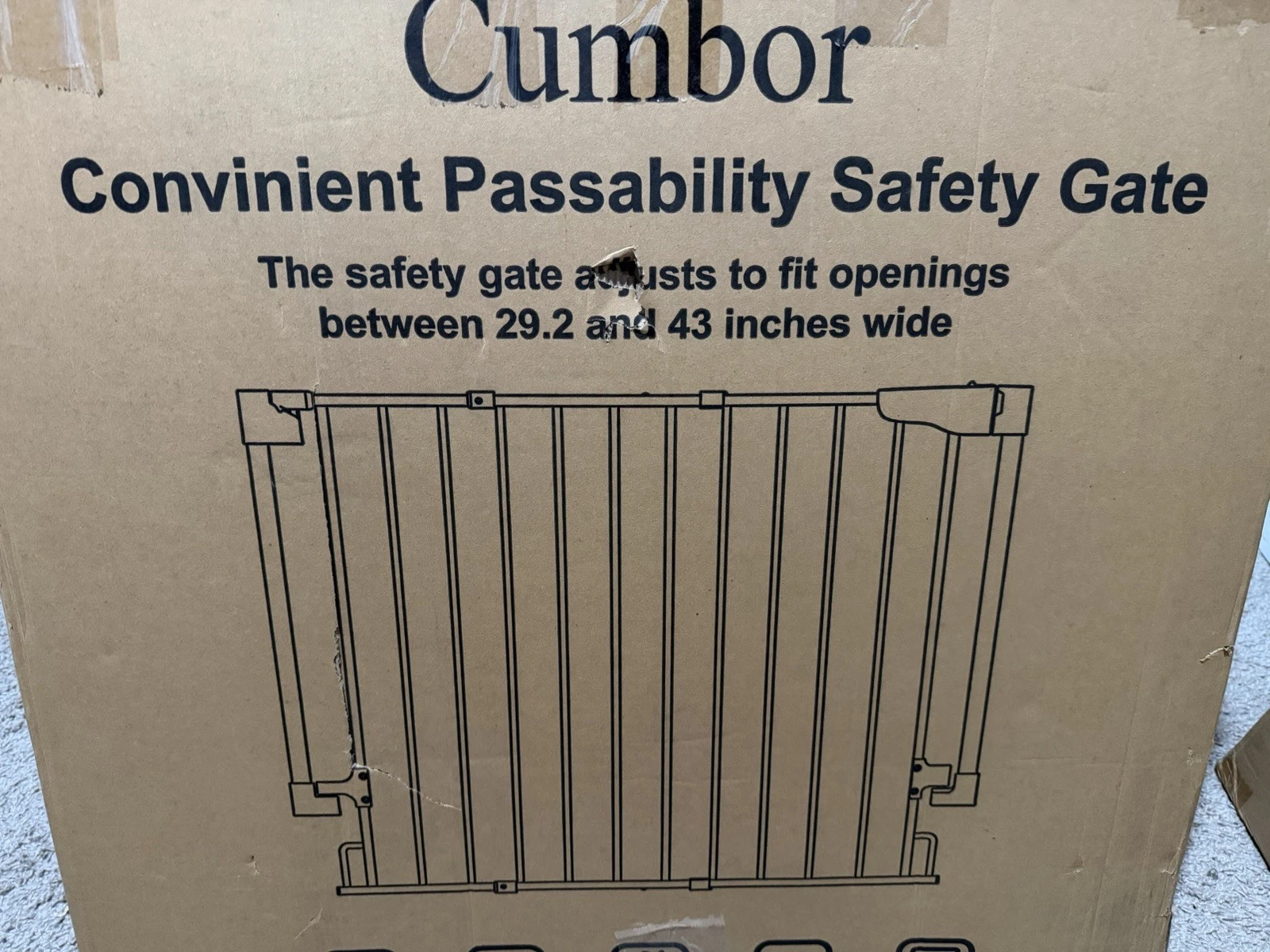 Combor Safety Gate Between 29.2 And 43 Inches Wide Open Open Box
